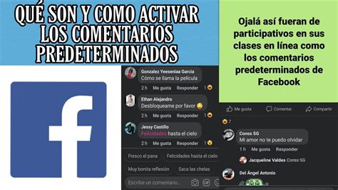 Que son los COMENTARIOS PREDETERMINADOS de Facebook en publicaciones y
