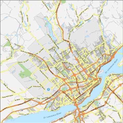 Quebec mapa Mapa de la Ciudad de Quebec (Quebec Canadá)