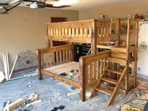 free diy plans twin over queen bunk beds Wood Bunk Beds Twin Over