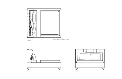 Queen Bed Elevation Cad Block