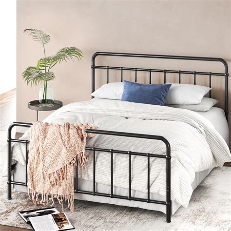 queen bed frame black metal