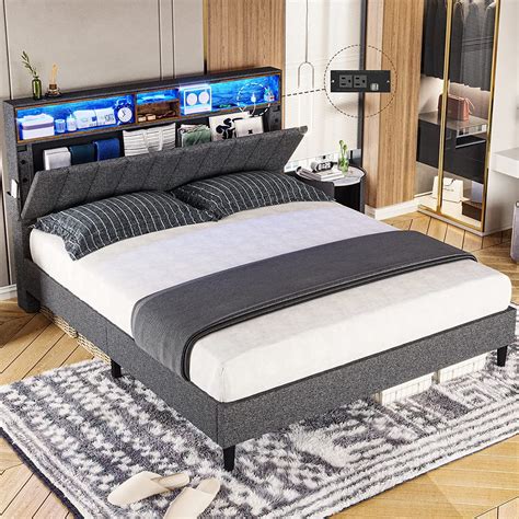 queen bed frame with charging ports