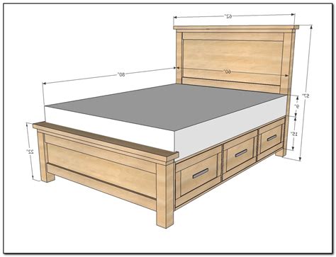 queen bed frame with drawers plans
