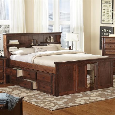 queen bed frame with side storage