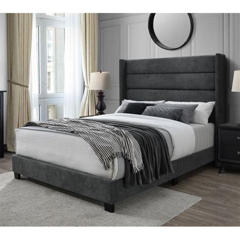 queen bed with side headboard
