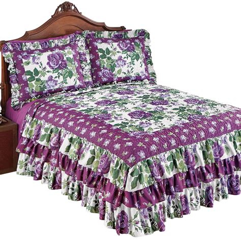 queen bedspreads with ruffled sides