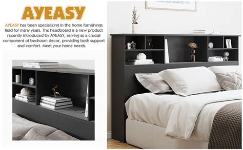 Queen Black Bookcase Headboard