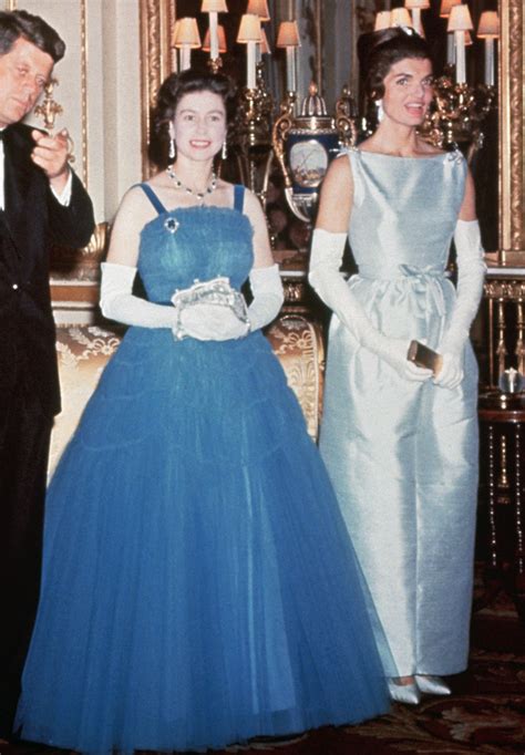 queen elizabeth blue dress kennedy