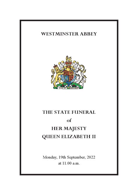 queen elizabeth funeral order of service