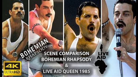 queen live aid vs bohemian rhapsody movie