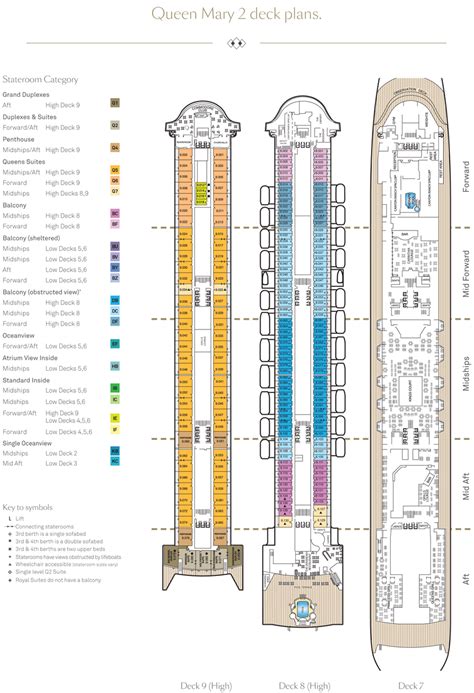queen mary 2 cabin and deck plan