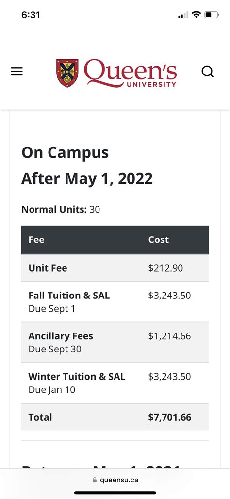 Queen S Fee Tuition