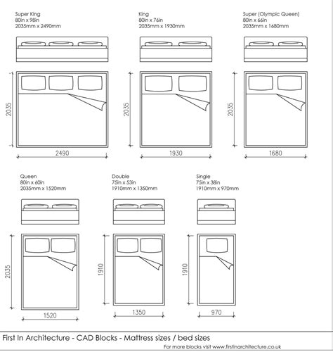 Queen Size Bed Drawing