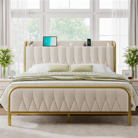 Queen Size Bed Frame Gold