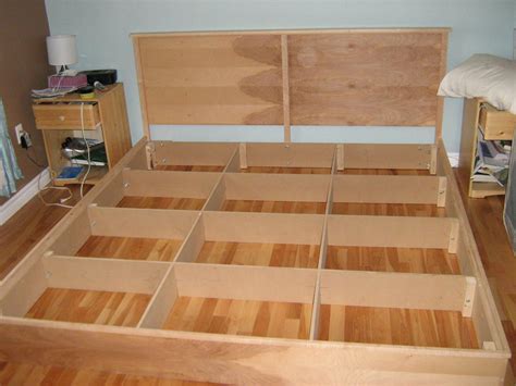 queen size platform bed frame plans