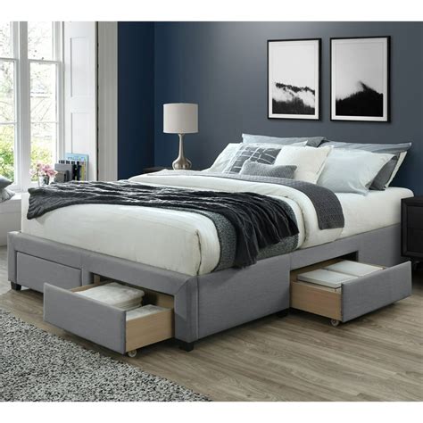 queen size platform bed frame with storage