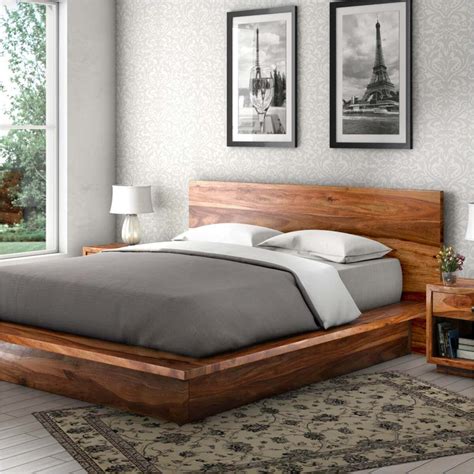 queen size wooden platform bed frames