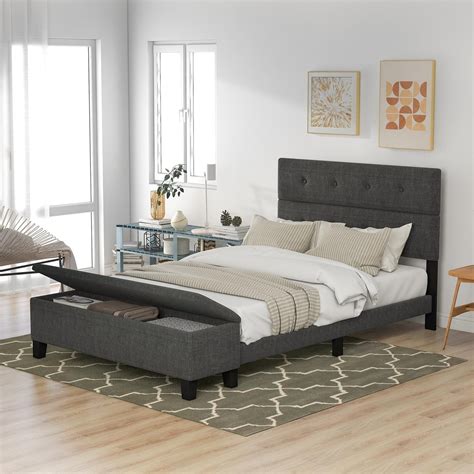 queen storage bed frame near me cheap