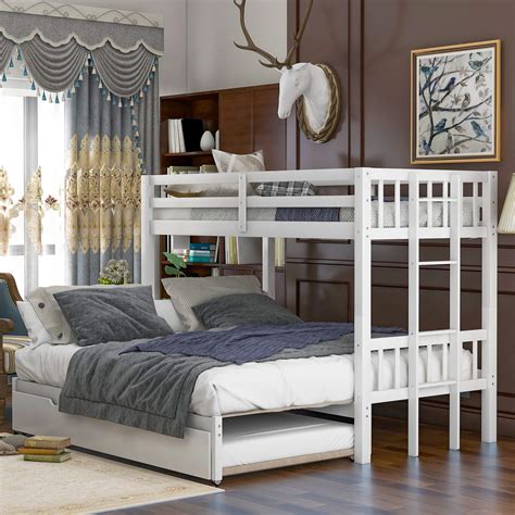 Queen White Bunk Beds