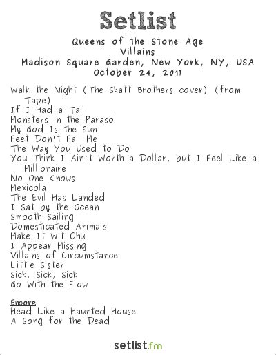 queens of the stone age setlist fm