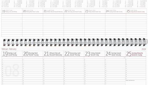 Glocken Querkalender 42x13,7cm 1 Woche/2 Seiten grau Kalendarium 2015