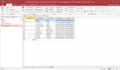 query definition in ms access