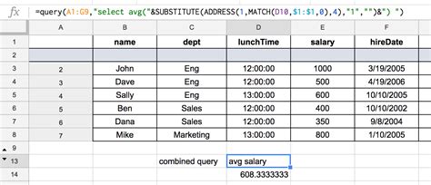 query function in google sheets where cell reference