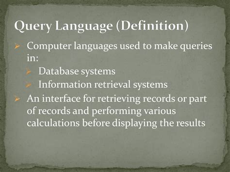 query meaning in computer language