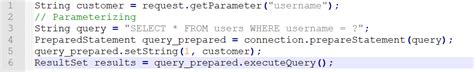 query set parameter java
