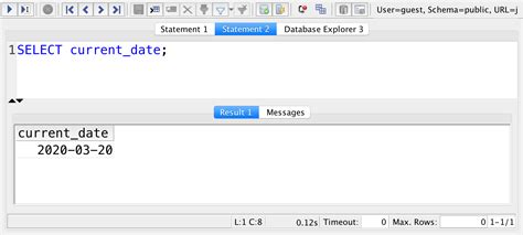query to get current date in sql developer