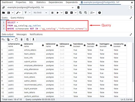 Query To Show All Tables In Postgresql Database