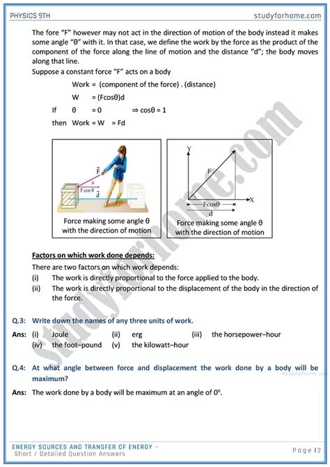 question answer physics class 9
