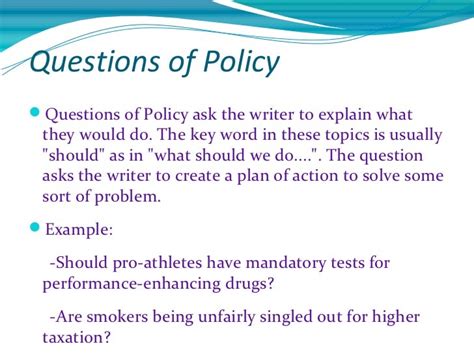 question of policy examples speech