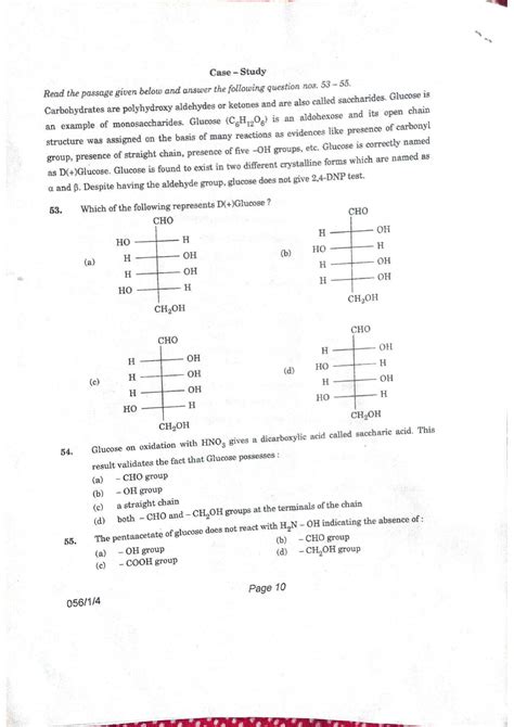 Question Paper Class 12 Chemistry 2021