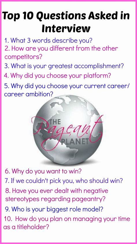 questions for beauty pageant