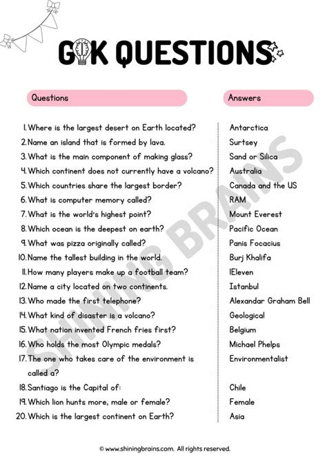 questions for elementary students with answers