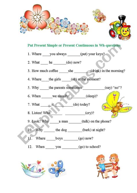 questions in present simple and present continuous