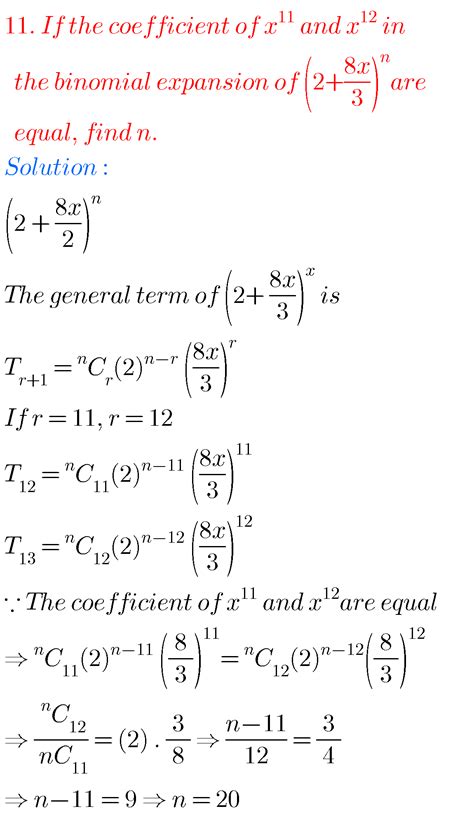 questions on binomial theorem