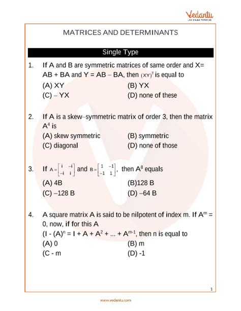 Questions On Determinants Of Matrices