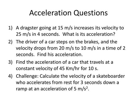 questions on speed velocity and acceleration class 9