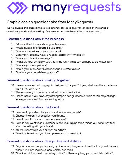205 Website Design Questions To Ask Your Clients Unlimited Graphic