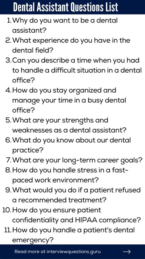 Questions To Ask A Dental Assistant In An Interview