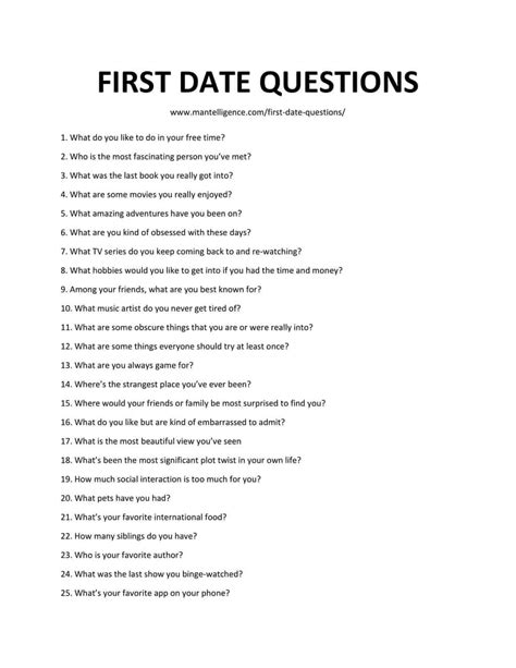 questions to ask after first date