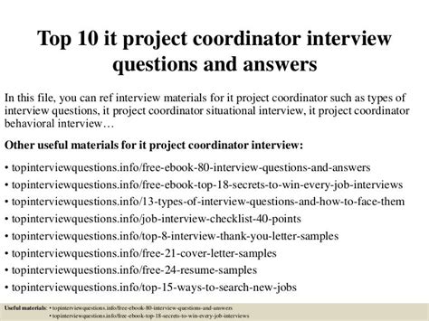 questions to ask in a project coordinator interview
