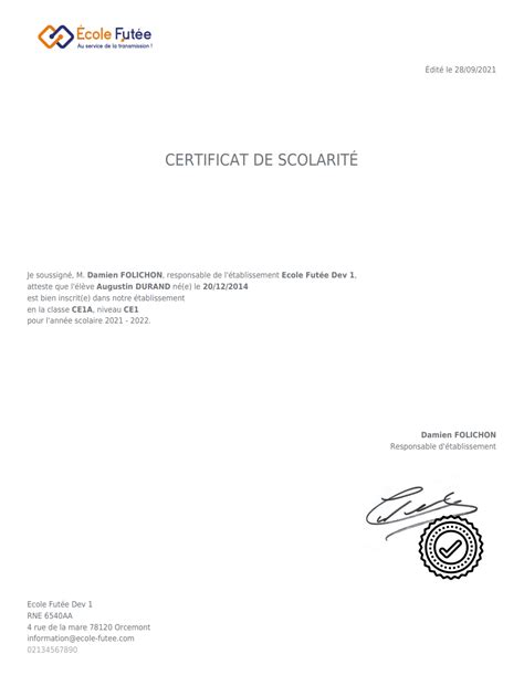 certificat de radiation rsi