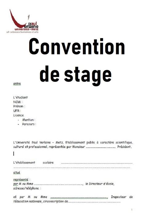 Convention de stage par André Fichier PDF