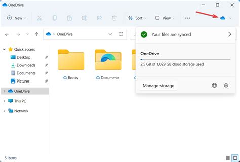 quick access links in onedrive