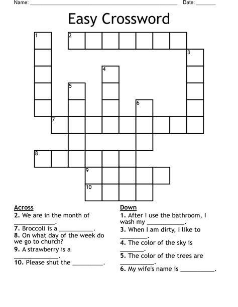 quick and easy crosswords