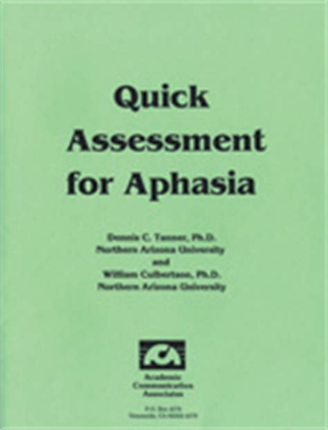 quick assessment for aphasia