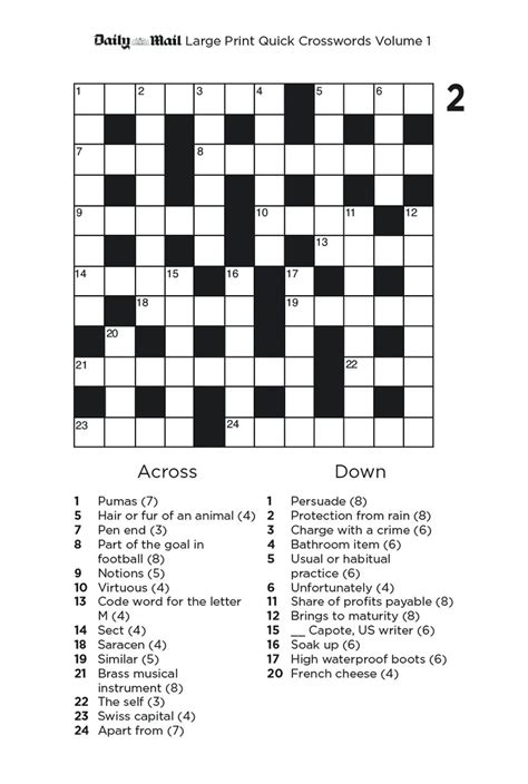 quick crosswords daily mail